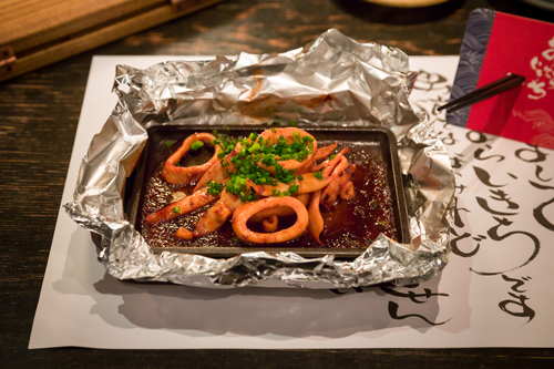 鉄板イカ肝バター焼き